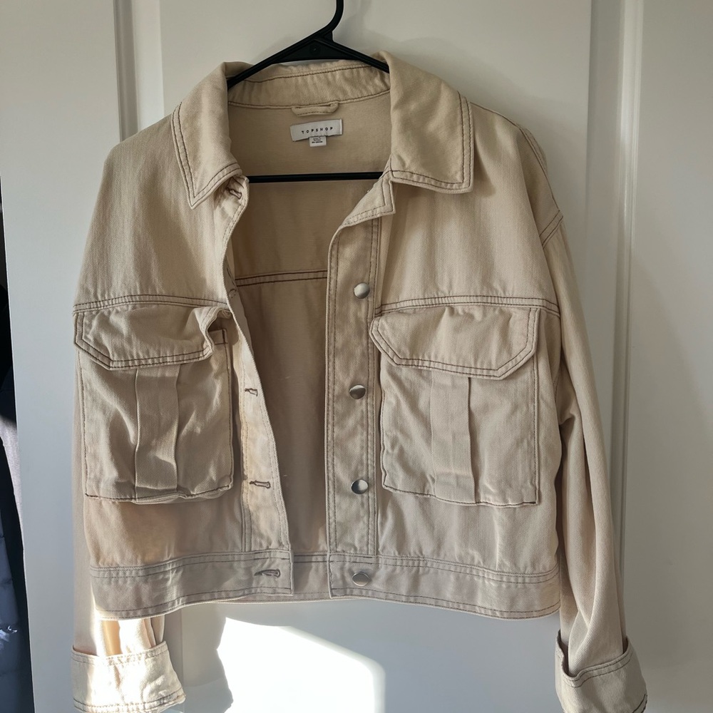 Topshop Beige Denim Jacket